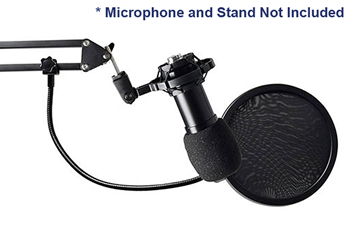 Microphone Studio Pop Filter with Heavy Duty  Screen & Clamp